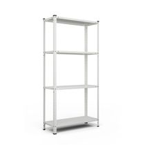 Regál 150x75x30 biely Metkas, REK-1, 140 kg, 4 police, lakovaný, kovovy