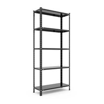 Regál 170x75x30 čierny Metkas, REK-4, 175 kg, 5 políc, lakovaný, kovovy