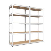 Regál sada 2 ks 180x70x30 Metkas, Budget ZM, 875 kg, 5 políc, MDF, zinkovaný, kovovy