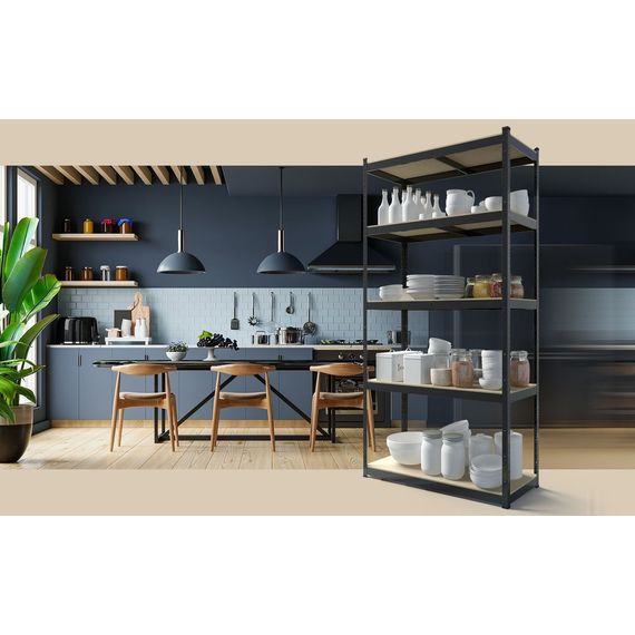 Regál 180x90x30 Metkas, Budget LM, 875 kg, 5 políc, MDF, lakovaný, kovovy, regal 2