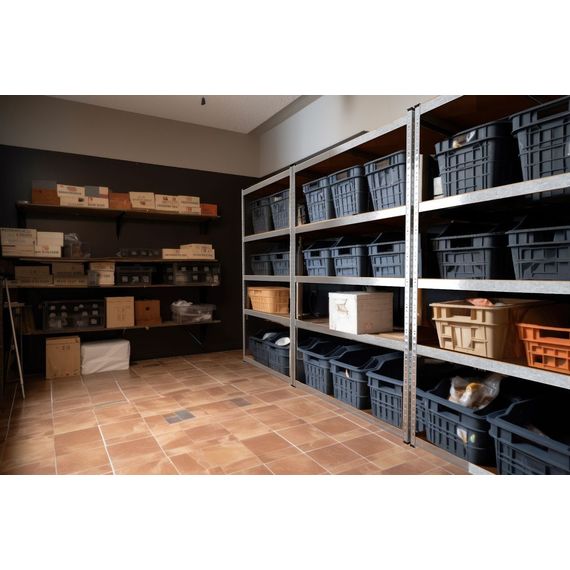 Regál 180x100x30 Metkas, Budget ZM, 750 kg, 5 políc, MDF, zinkovaný, kovovy, regal 2