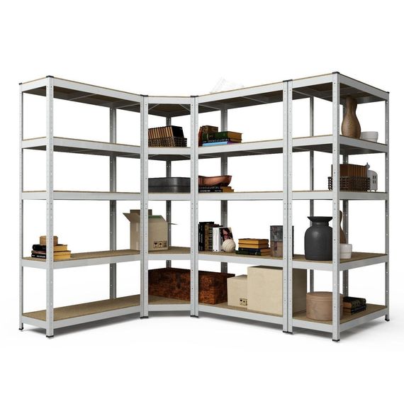 Regál 180x120x50 Metkas, Budget ZM, 750 kg, 5 políc, MDF, zinkovaný, kovovy, regal 9