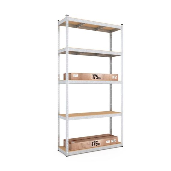 Regál 180x120x50 Metkas, Budget ZM, 750 kg, 5 políc, MDF, zinkovaný, kovovy, regal 10