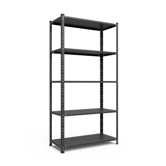 Regál 184x95x34 čierny Metkas, Elegant-1, 250 kg, 5 políc, lakovaný, kovovy