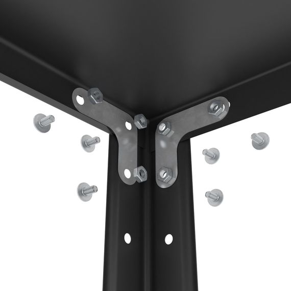 Regál 184x95x34 čierny Metkas, Elegant-1, 250 kg, 5 políc, lakovaný, kovovy, regal 5