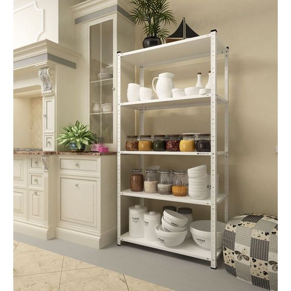 Regál 184x95x44 biely Metkas, Elegant-2, 250 kg, 5 políc, lakovaný, kovovy, regal 2