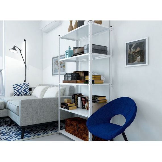 Regál 184x95x44 biely Metkas, Elegant-2, 250 kg, 5 políc, lakovaný, kovovy, regal 6