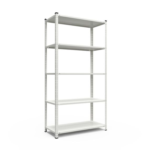 Regál 184x95x44 biely Metkas, Elegant-2, 250 kg, 5 políc, lakovaný, kovovy