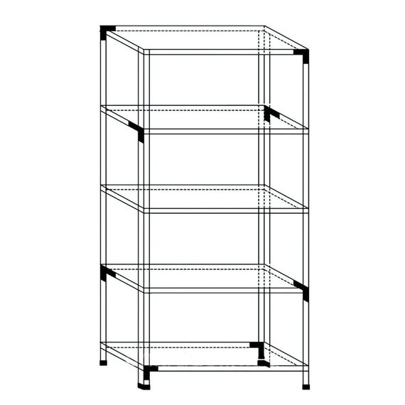 Regál 150x75x30 biely Metkas, REK-1, 140 kg, 4 police, lakovaný, kovovy, regal 11
