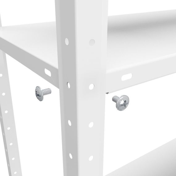 Regál 170x75x30 biely Metkas, REK-2, 175 kg, 5 políc, lakovaný, kovovy, regal 6