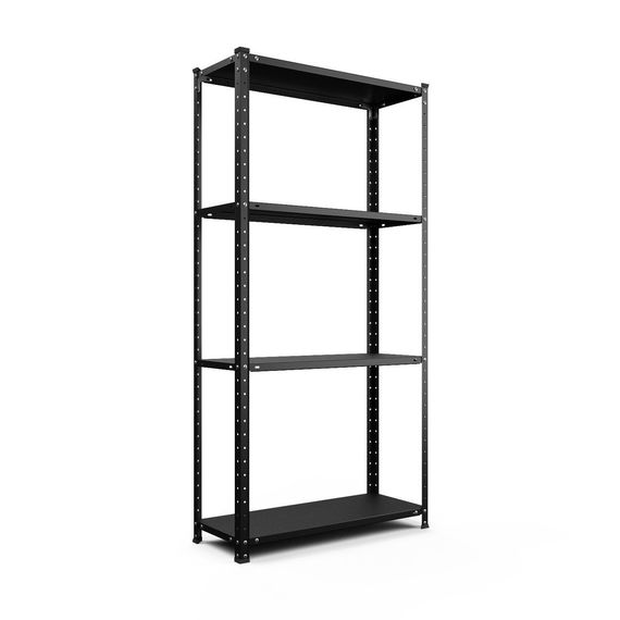 Regál 150x75x30 čierny Metkas, REK-3, 140 kg, 4 police, lakovaný, kovovy