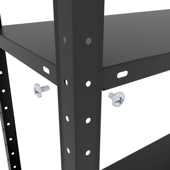 Regál 150x75x30 čierny Metkas, REK-3, 140 kg, 4 police, lakovaný, kovovy, regal 3