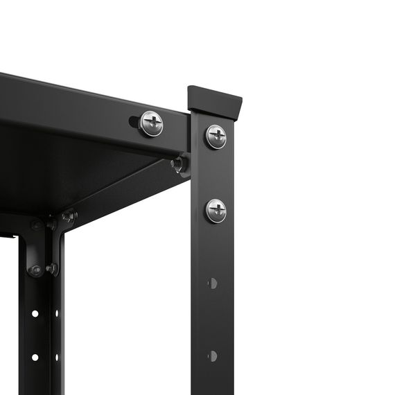 Regál 150x75x30 čierny Metkas, REK-3, 140 kg, 4 police, lakovaný, kovovy, regal 6