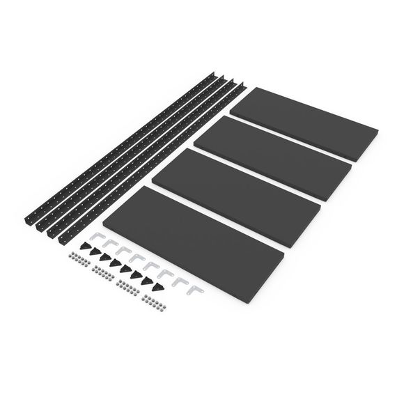 Regál 150x75x30 čierny Metkas, REK-3, 140 kg, 4 police, lakovaný, kovovy, regal 8