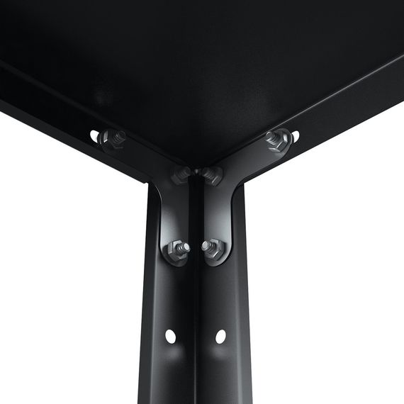 Regál 170x75x30 čierny Metkas, REK-4, 175 kg, 5 políc, lakovaný, kovovy, regal 5