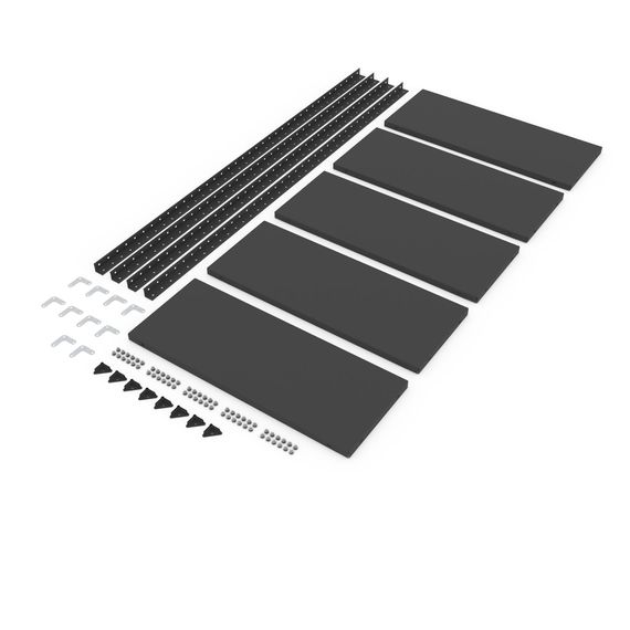 Regál 170x75x30 čierny Metkas, REK-4, 175 kg, 5 políc, lakovaný, kovovy, regal 8