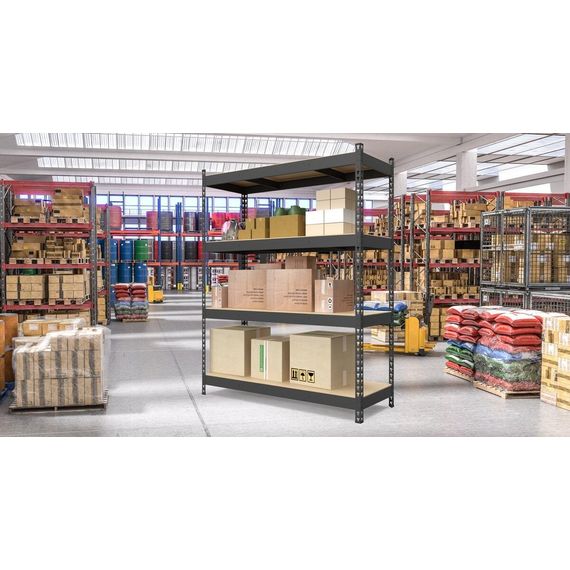 Regál 180x140x50 Metkas, Titan LM, 1200 kg, 4 police, MDF, lakovaný, kovovy, regal 2