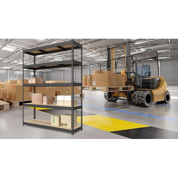 Regál 216x120x50 Metkas, Titan LM, 1500 kg, 5 políc, MDF, lakovaný, kovovy, regal 2