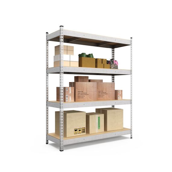 Regál 180x120x50 Metkas, Titan ZM, 1200 kg, 4 police, MDF, zinkovaný, kovovy, regal 2