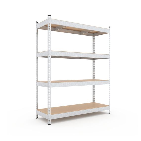 Regál 180x180x50 Metkas, Titan ZM, 1200 kg, 4 police, MDF, zinkovaný, kovovy