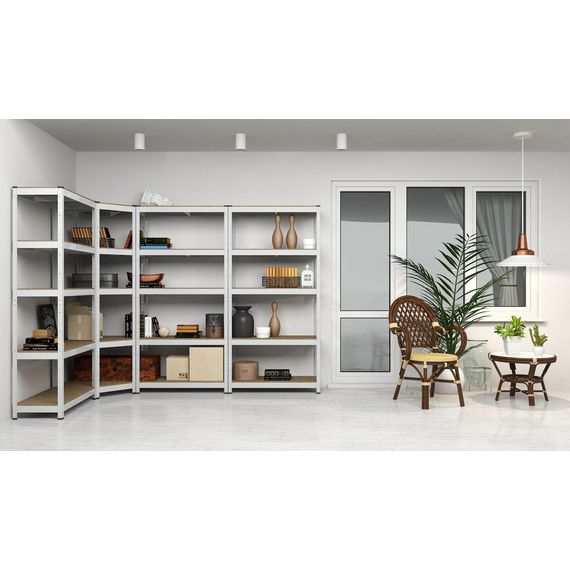 Regál sada 2 ks 180x60x30 Metkas, Budget ZM, 875 kg, 5 políc, MDF, zinkovaný, kovovy, regal 7