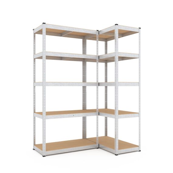 Regál sada 2 ks 180x60x40 Metkas, Budget ZM, 875 kg, 5 políc, MDF, zinkovaný, kovovy, regal 3